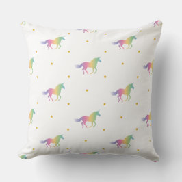 Rainbow Unicorns & Gold Stars Pattern Buitenkussen