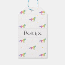 Rainbow Unicorns & Gold Stars Pattern Cadeaulabel