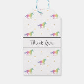 Rainbow Unicorns & Gold Stars Pattern Cadeaulabel (Achterkant)