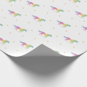 Rainbow Unicorns & Gold Stars Pattern Cadeaupapier (Hoek)