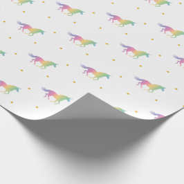 Rainbow Unicorns & Gold Stars Pattern Cadeaupapier