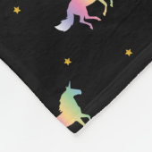 Rainbow Unicorns & Gold Stars Pattern Fleece Deken (Hoek)