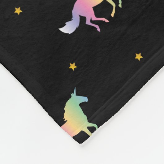 Rainbow Unicorns & Gold Stars Pattern Fleece Deken (Hoek)