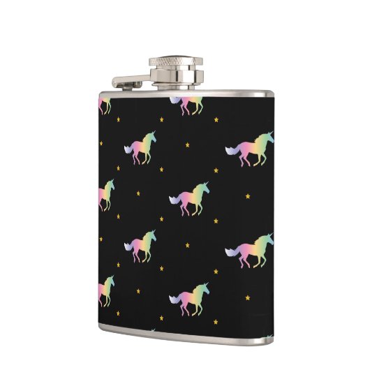 Rainbow Unicorns & Gold Stars Pattern Heupfles (Links)