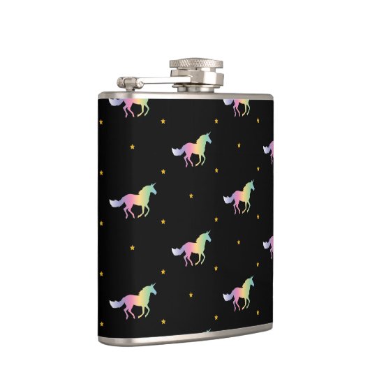 Rainbow Unicorns & Gold Stars Pattern Heupfles (Rechts)