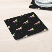 Rainbow Unicorns & Gold Stars Pattern Kartonnen Onderzetters (Schuin)