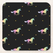 Rainbow Unicorns & Gold Stars Pattern Kartonnen Onderzetters (Voorkant)