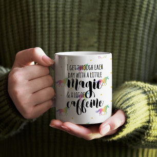 Rainbow Unicorns & Gold Stars Pattern Koffiemok