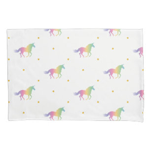 Rainbow Unicorns & Gold Stars Pattern Kussensloop