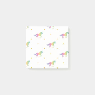 Rainbow Unicorns & Gold Stars Pattern Post-it® Notes