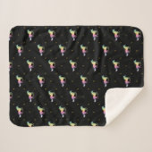 Rainbow Unicorns & Gold Stars Pattern Sherpa Deken (Voorkant (horizontaal))