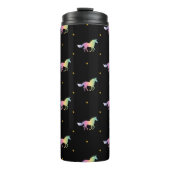 Rainbow Unicorns & Gold Stars Pattern Thermosbeker (Voorkant)
