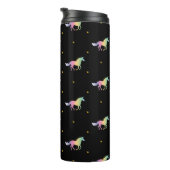 Rainbow Unicorns & Gold Stars Pattern Thermosbeker (Geroteerd rechts)