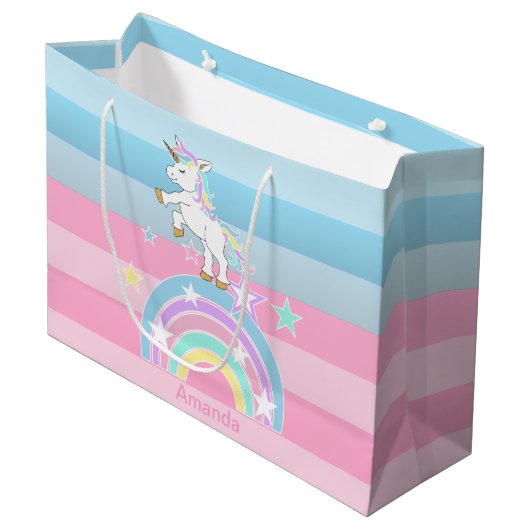 Rainbow Unicorns Groot Cadeauzakje (Voorkant Gekanteld)