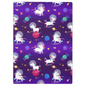 Rainbow Unicorns In Space Purple Ombre Klembord (Achterkant)