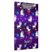 Rainbow Unicorns In Space Purple Ombre Klembord (Rechts)
