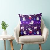 Rainbow Unicorns In Space Purple Ombre Kussen (Stoel)