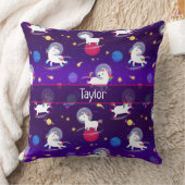 Rainbow Unicorns In Space Purple Ombre Kussen (Deken)