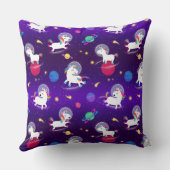 Rainbow Unicorns In Space Purple Ombre Kussen (Achterkant)