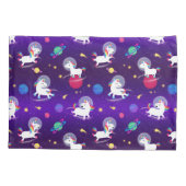 Rainbow Unicorns In Space Purple Ombre Kussensloop (Achterkant)
