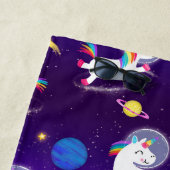 Rainbow Unicorns In Space Purple Ombre Strandlaken (In situ)
