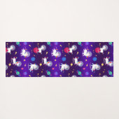 Rainbow Unicorns In Space Purple Ombre Yogamat (Achterkant (horizontaal))