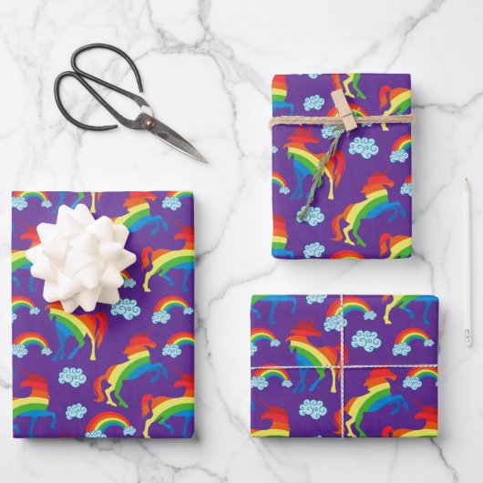 Rainbow Unicorns Inpakpapier Vel (Voorkant)