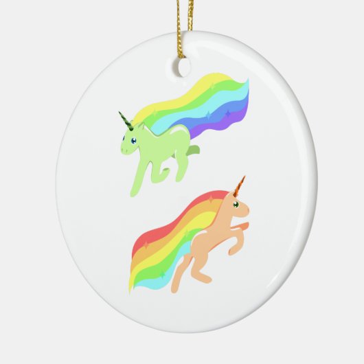 Rainbow Unicorns Keramisch Ornament (Links)