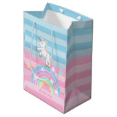 Rainbow Unicorns Medium Cadeauzakje (Voorkant Gekanteld)