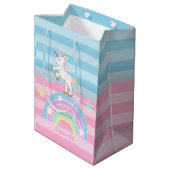 Rainbow Unicorns Medium Cadeauzakje (Achterkant Gekanteld)