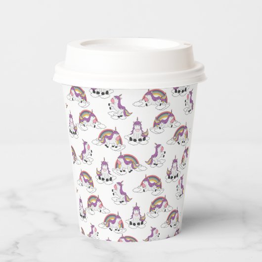 Rainbow Unicorns-papierbekertjes Papieren Bekers (Voorkant)