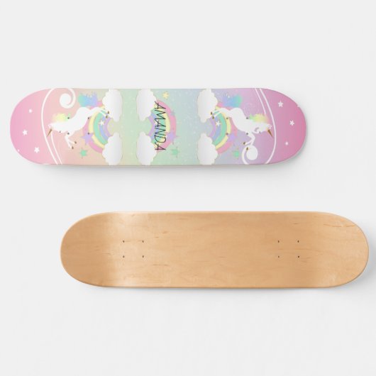 Rainbow Unicorns Skateboard (Horizontaal)