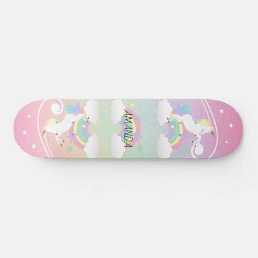 Rainbow Unicorns Skateboard (Horizontaal)