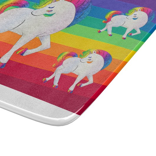 Rainbow Unicorns Snijplank (Hoek)
