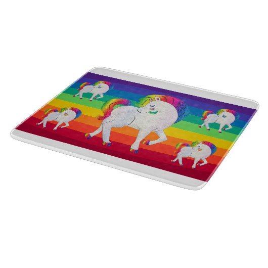 Rainbow Unicorns Snijplank (Hoek)