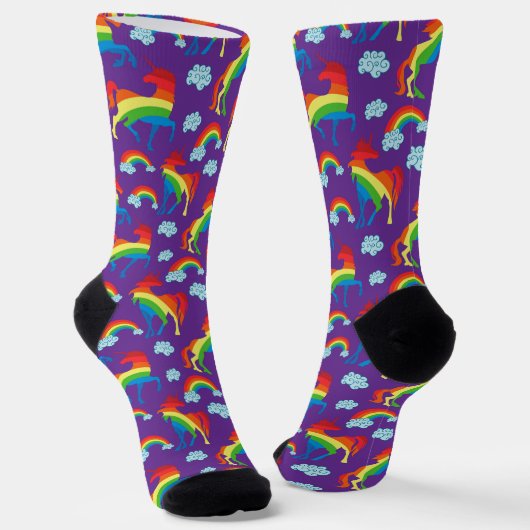 Rainbow Unicorns Sokken (Gebogen)