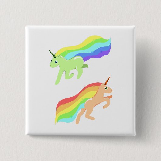 Rainbow Unicorns Vierkante Button 5,1 Cm (Voorkant)