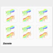 Rainbow Unicorns Vierkante Sticker (Vel)