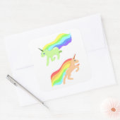 Rainbow Unicorns Vierkante Sticker (Envelop)