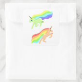 Rainbow Unicorns Vierkante Sticker (Tas)