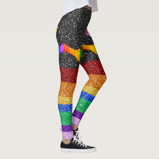 Rainbow Unity Glitter Afbeeldingen Pop Mode Leggin Leggings (Rechts)