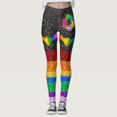 Rainbow Unity Glitter Afbeeldingen Pop Mode Leggin Leggings (Voorkant)