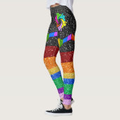 Rainbow Unity Glitter Afbeeldingen Pop Mode Leggin Leggings (Links)