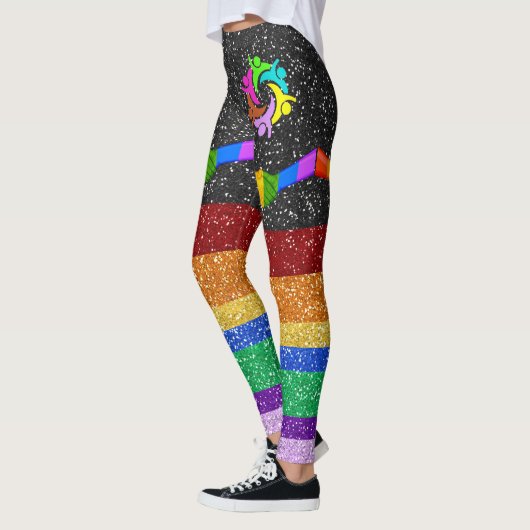 Rainbow Unity Glitter Afbeeldingen Pop Mode Leggin Leggings (Links)