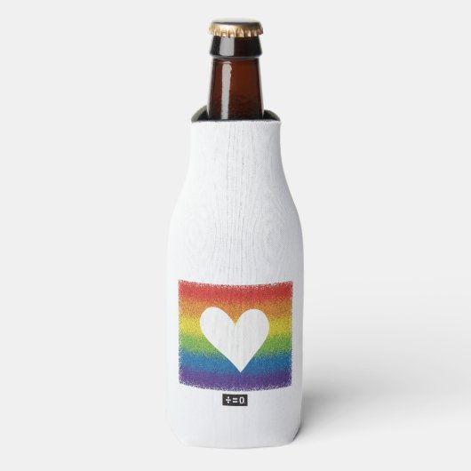 Rainbow Unity Heart Flesjeskoeler (Fles Voorkant)