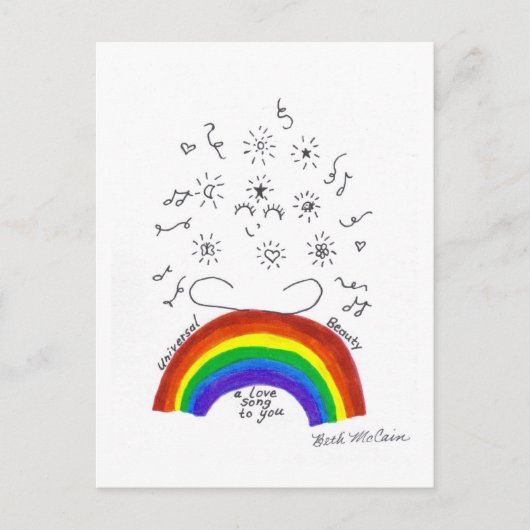 Rainbow Universal Song Briefkaart (Voorkant)