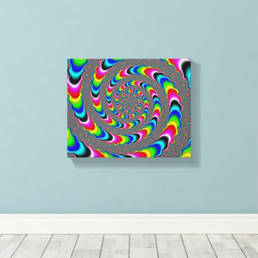 Rainbow Universe - Fractal Art Canvas Afdruk (Insitu (Houten vloer))