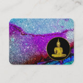*~* Rainbow Universe Glitter Meditation Buddha Visitekaartje (Voorkant)