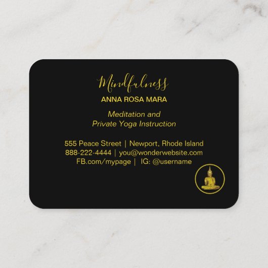 *~* Rainbow Universe Glitter Meditation Buddha Visitekaartje (Achterkant)