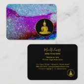 *~* Rainbow Universe Glitter Meditation Buddha Visitekaartje (Voorkant / Achterkant)